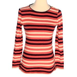 J. Crew NWOT Striped Button Shoulder LS Crew Top
